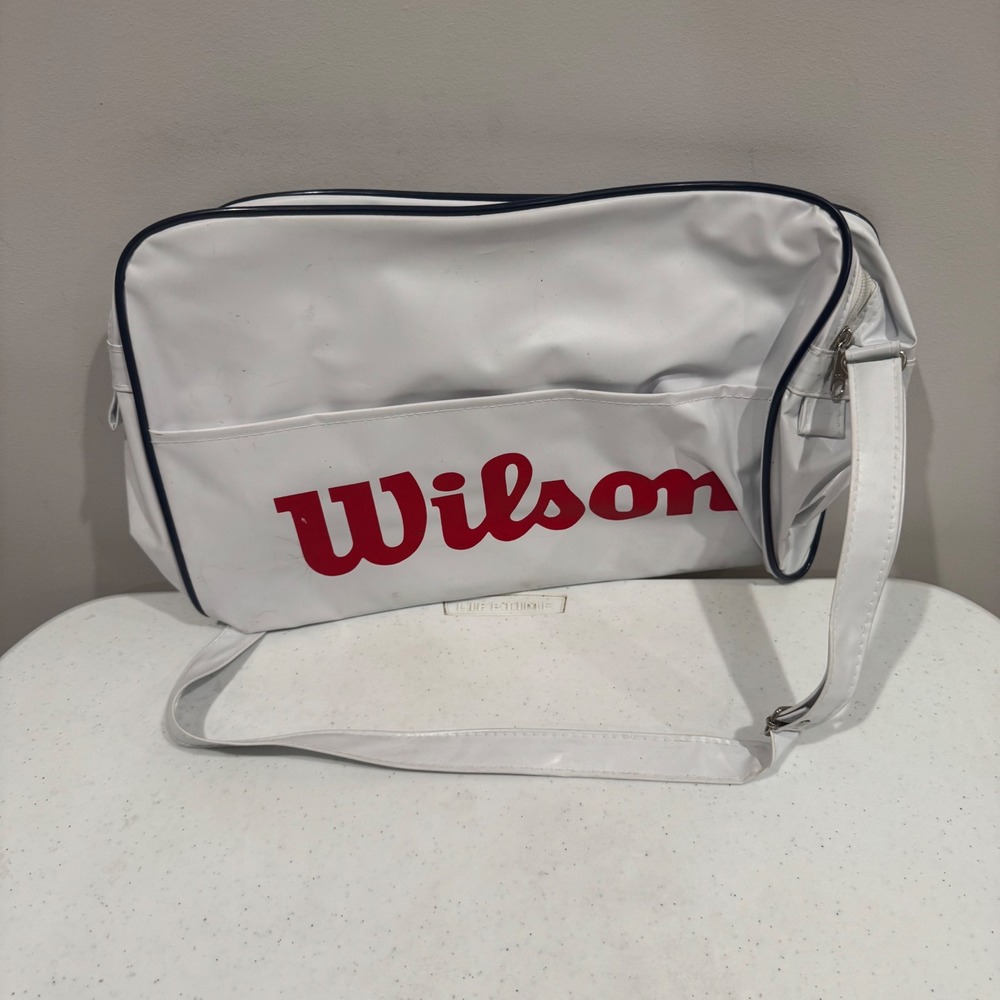 Vintage Wilson 1992 Baseball Winter Meetings Duffel Bag White Vinyl Retro 90s